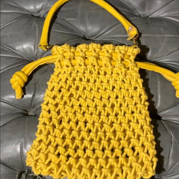 Clare V. yellow sandy drawstring bag rope anthropo - Picture 2 of 6